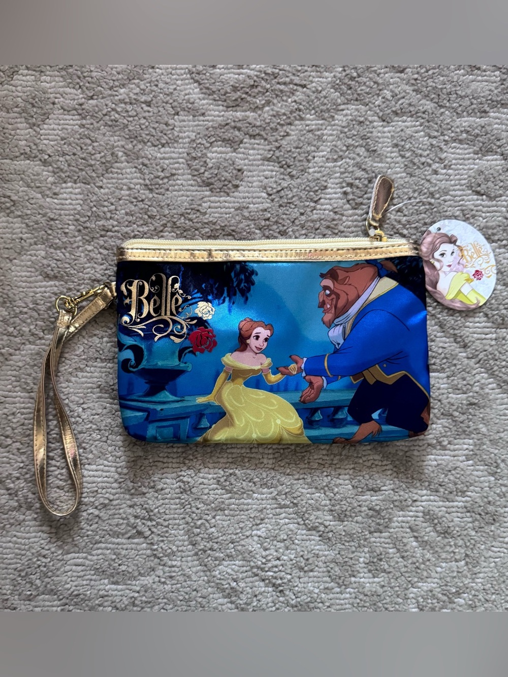 Disney Belle & Beast Wristlet Clutch in Blue and Gold